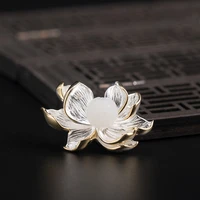 vintage hetian jade brooch high end womens luxurious temperament s925 sterling silver chinese style corsage