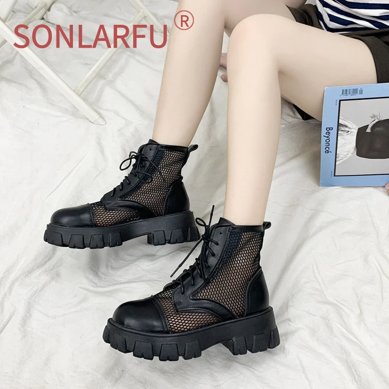 Прохладные ботинки SONLARFU из сетчатой марлевой ткани женская новая летняя