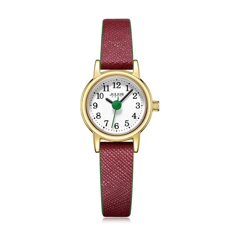 Маленькие женские мини часы японские кварцевые модные Дамский кожаный браслет с