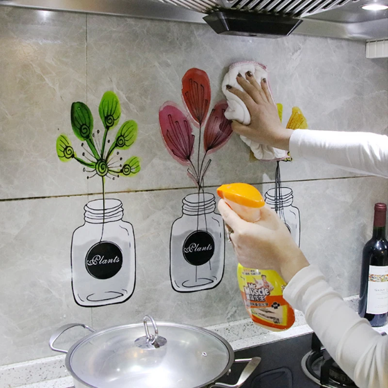 Самоклеящиеся кухонные обои из алюминиевой фольги наклейки для кухни и шкафа