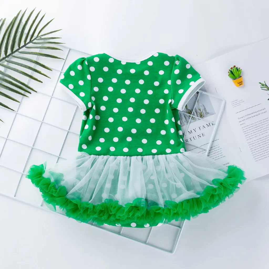 Платье для маленьких девочек наряды костюм с юбкой-пачкой на День Св. Патрика