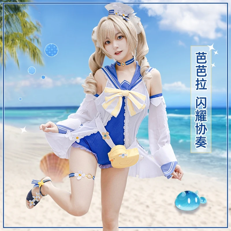 

Genshin Impact Barbara Swimsuit Cosplay Costume Barbara Shine Concerto Summer swimwear dress female