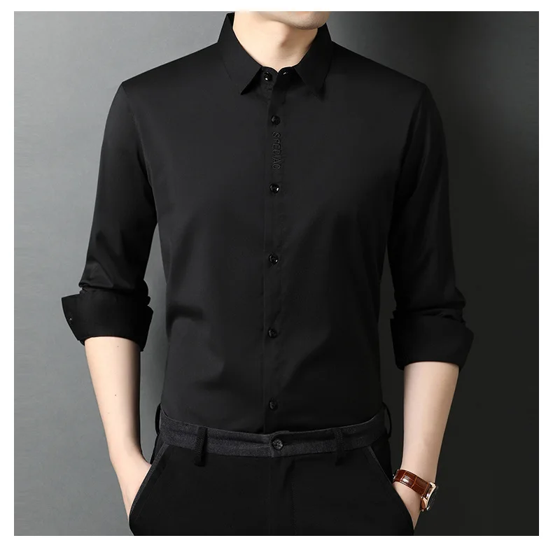 

Shirt men's long sleeve professional dress Korean slim spring and autumn thin shirt men's solid color trend casual shirt