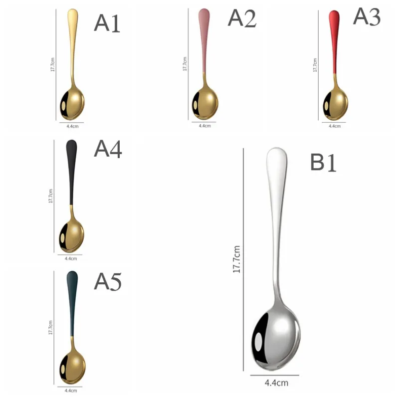 

1 Pcs Stainless Steel Spoon Mirror polishing Gold Spoons For Ice Cream Dinner Tableware Gold Plated Dessert Tea Coffee Spoons