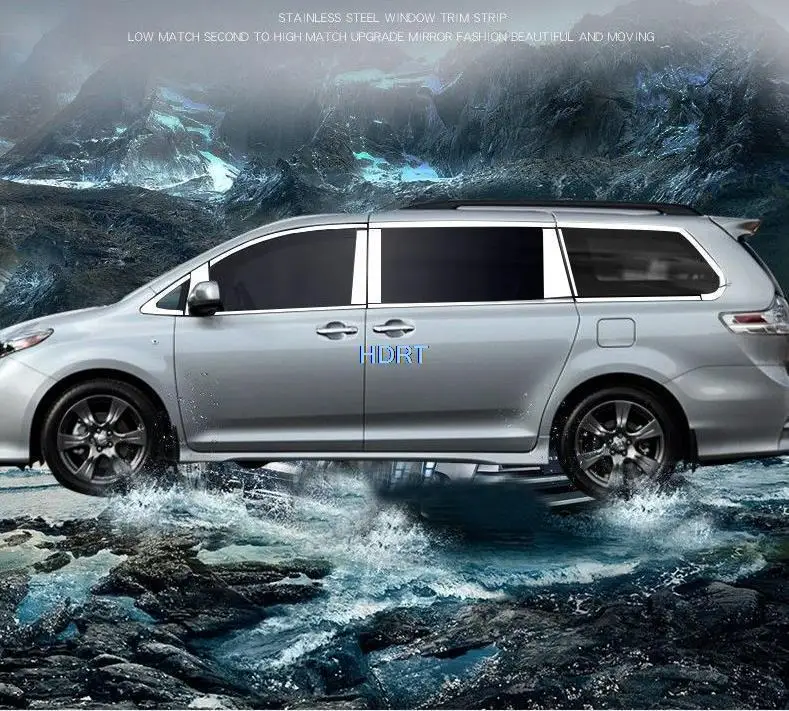 Фото Стеклянный колпачок из нержавеющей стали для Toyota Sienna 2013, 2014, 2015, 2016, 2018, 2019 №2