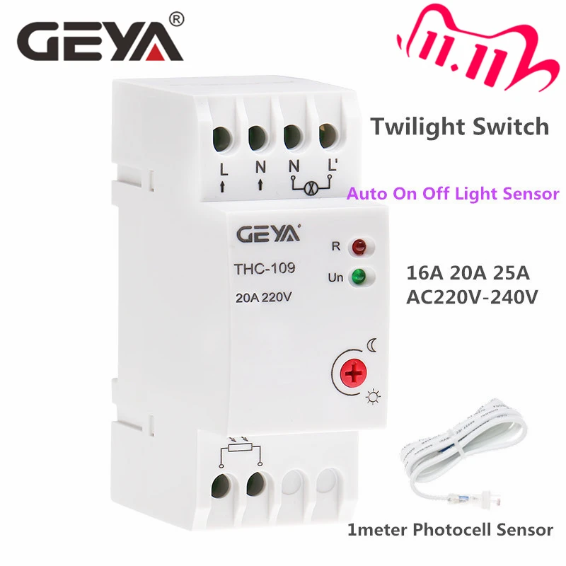 Фото GEYA Twi светильник выключатель автоматический ручной Вкл Выкл фотоэлемент