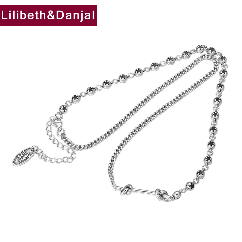 

AB Стиль многослойное украшение на шею из чистого 925 стерлингового серебра определено толщиной 4 мм колье ожерелье кулон ювелирные изделия д...