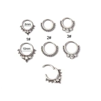 16g stainless steel cz septum clicker piercing 8 mix style nose ring body piercing hanger clip on fashion jewelry