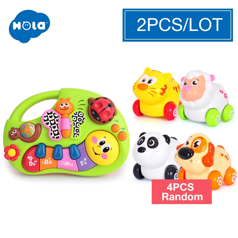 HOLA 927 детские игрушки обучающая машина, игрушка с подсветкой и музыкой и обучающими сюжетами, Игрушка музыкальный инструмент для малышей 6 месяцев - Цвет: Светло-желтый
