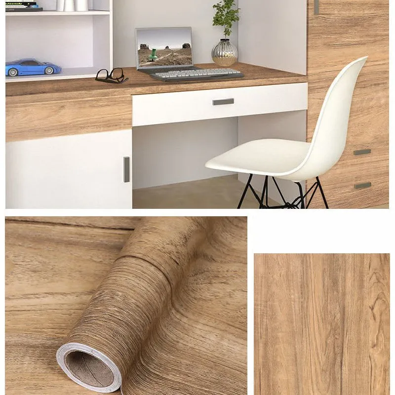 

Thicken wall stickers Home Decor Vinyl Furniture Sticker Waterproof Moisture-Proof Wallpaper Wood Grain Wallpapers Room Decor