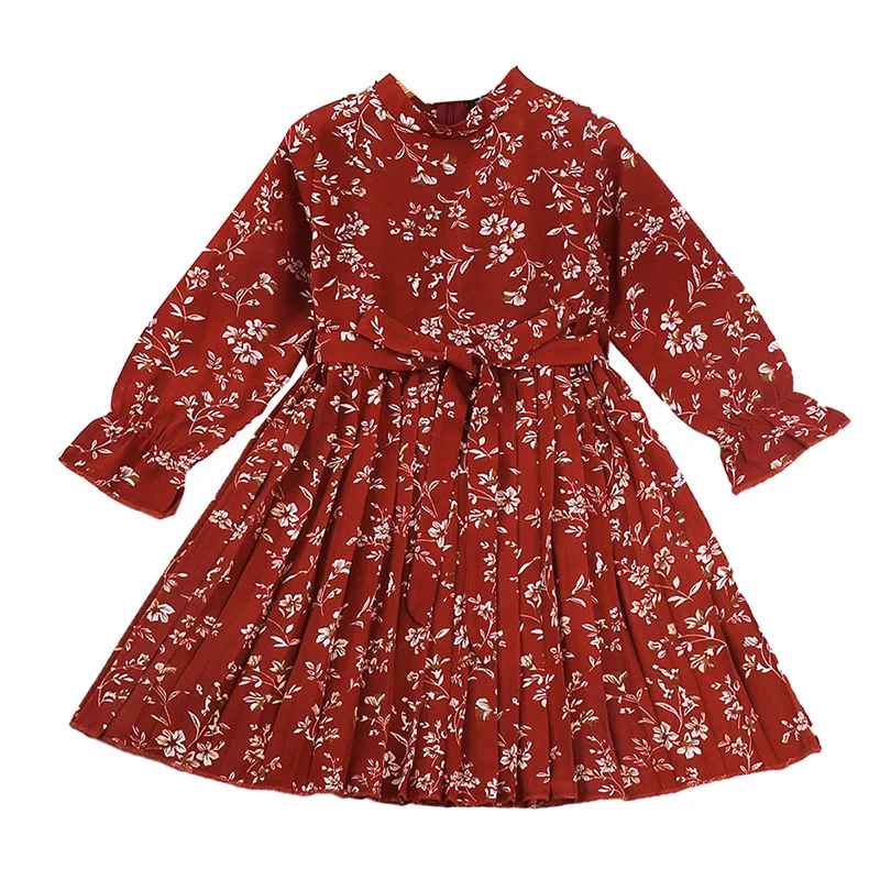 

Girls Dresses Autumn Baby Girl Newborn Clothes Long Sleeve Printed Bow Elegant Evening Princess Dress Casual Kids Girls Vestidos