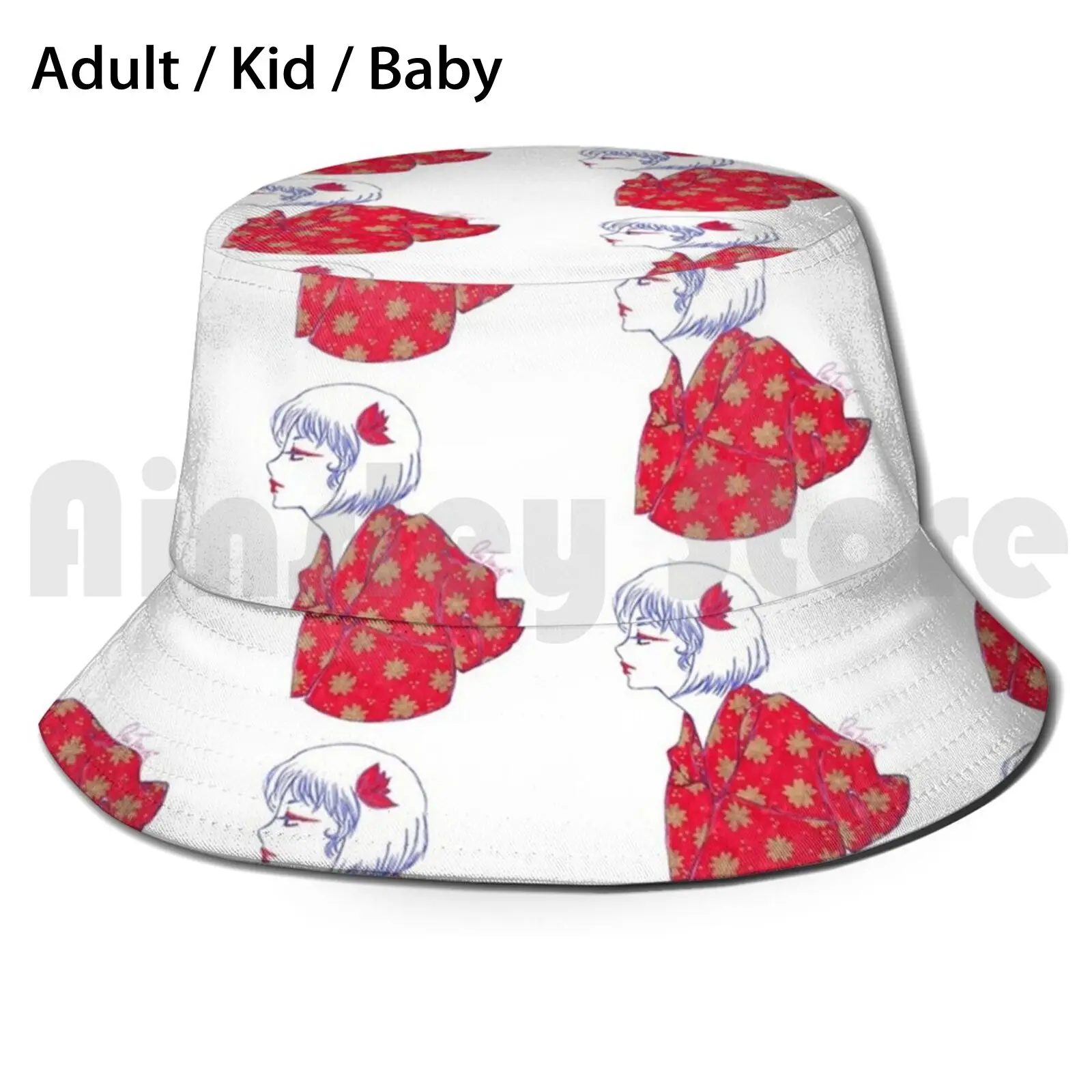 

Geisha Sun Hat Foldable UV Protection Geisha Japanese Manga Colorful