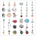 Новинка 2019, семейные бусины божья коровка, яблоко, губа, кошка, Бабочка, ключ сделай сам, подходит для браслета pandora с подвесками для женщин, ювелирные изделия W030