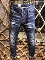 2021 fashion trend dsquared2 patch patch paint dot punk style mens jeans a202