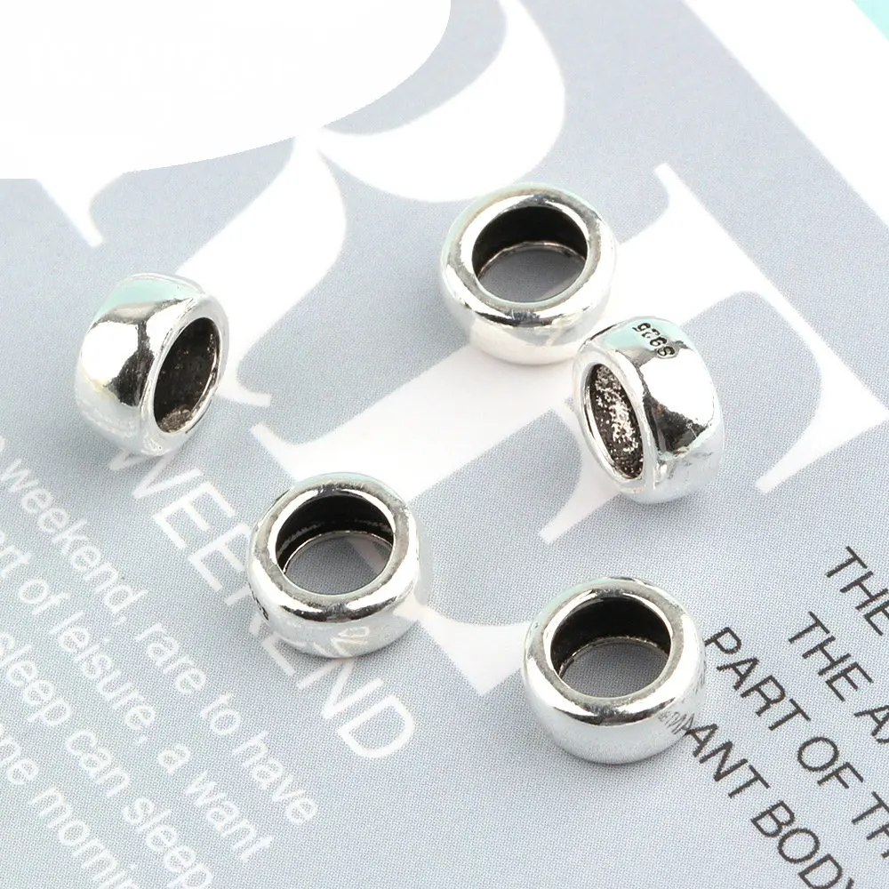 3.7*7.9MM 925 Sterling Silver Spacer Beads Retro S925 Loose for Bracelet Making DIY Jewelry Finding | Украшения и аксессуары