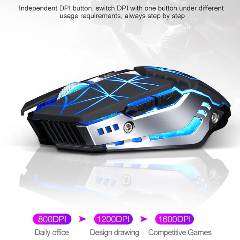 Мышь игровая беспроводная USB 2 4 ГГц 3 уровня DPI 800/1200/1600 6 кнопок | Компьютеры и офис