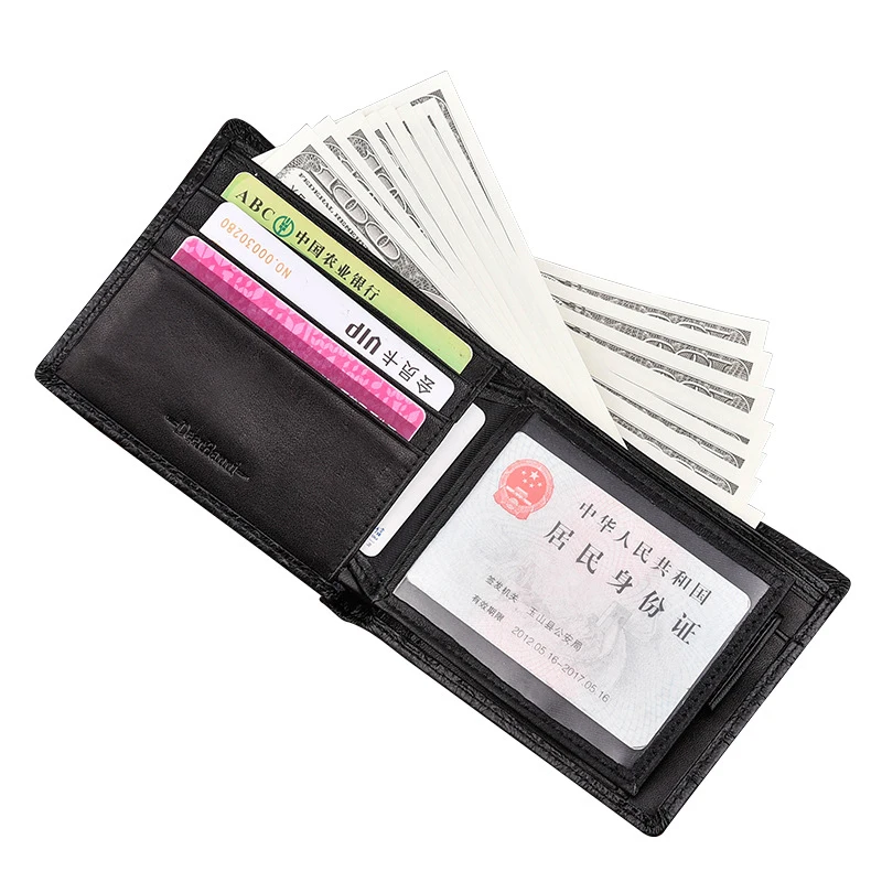 Кошелек тройного сложения мужской бумажник из натуральной кожи с крокодиловым