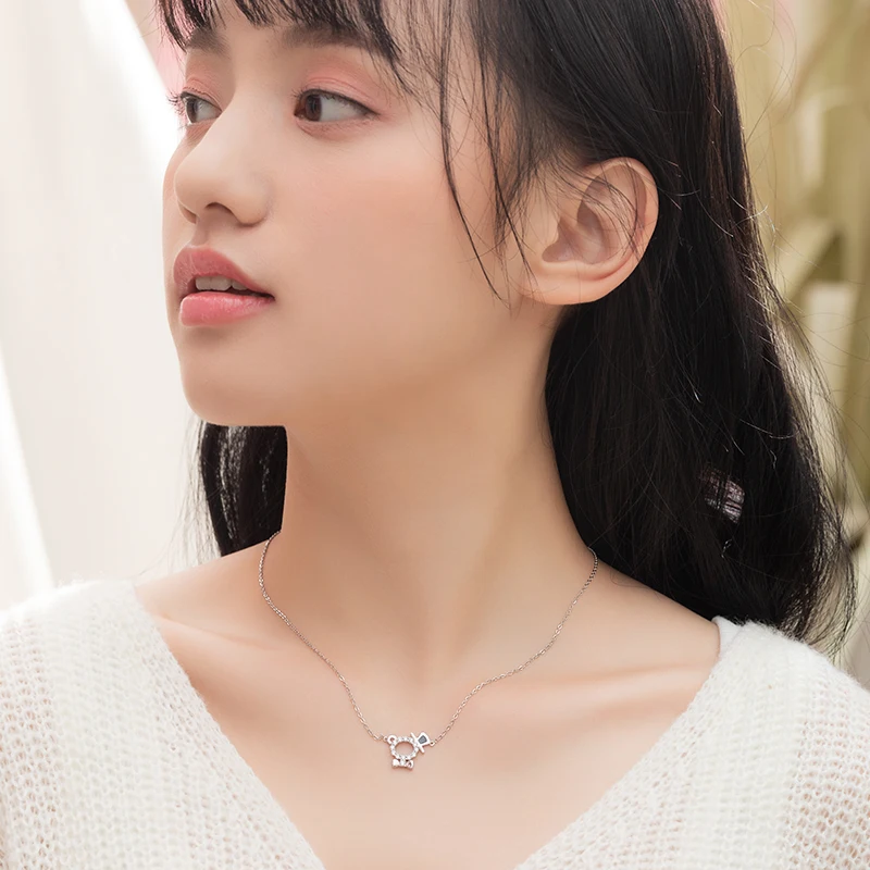 Thaya серебро 925 оригинальный дизайн милое ожерелье с медведем Кристальное колье