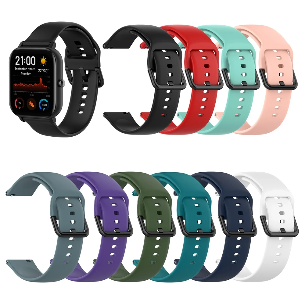 Оригинальный силиконовый ремешок для смарт-часов Amazfit GTS мужских и женских