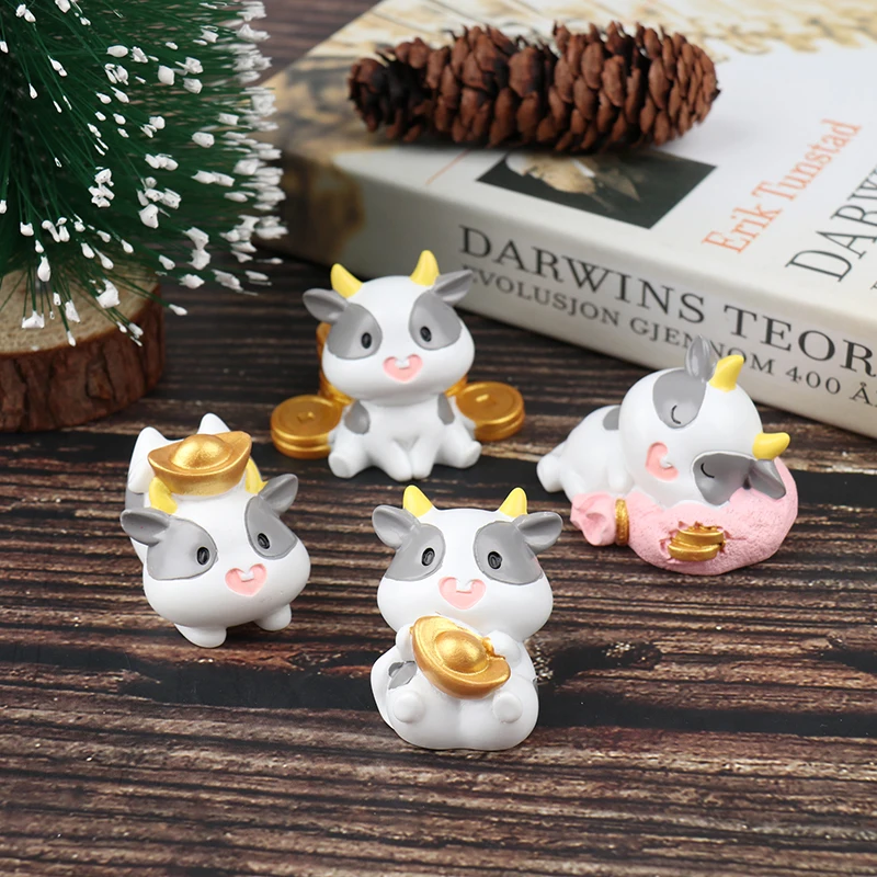 4 шт./лот DIY милые мини животные молочные коровы Ox миниатюрные садовые