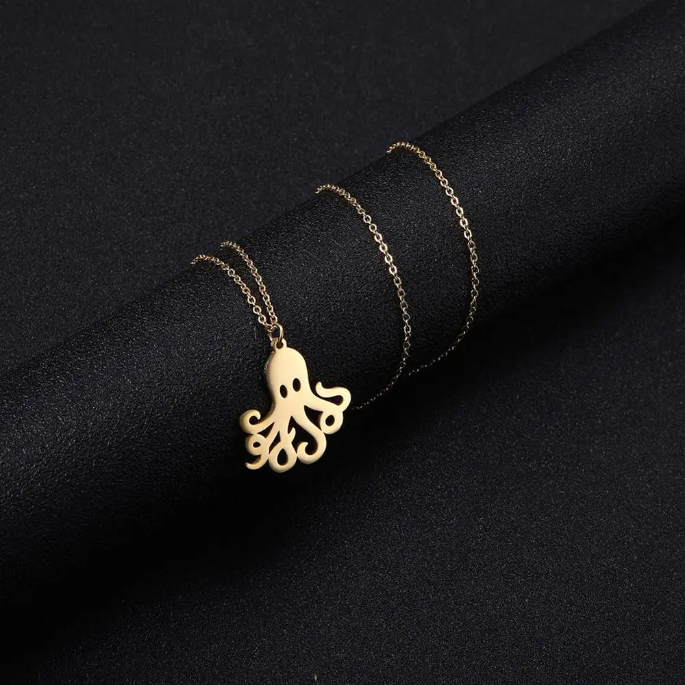 Ожерелье моя форма Осьминог животное из нержавеющей стали Милая подвеска