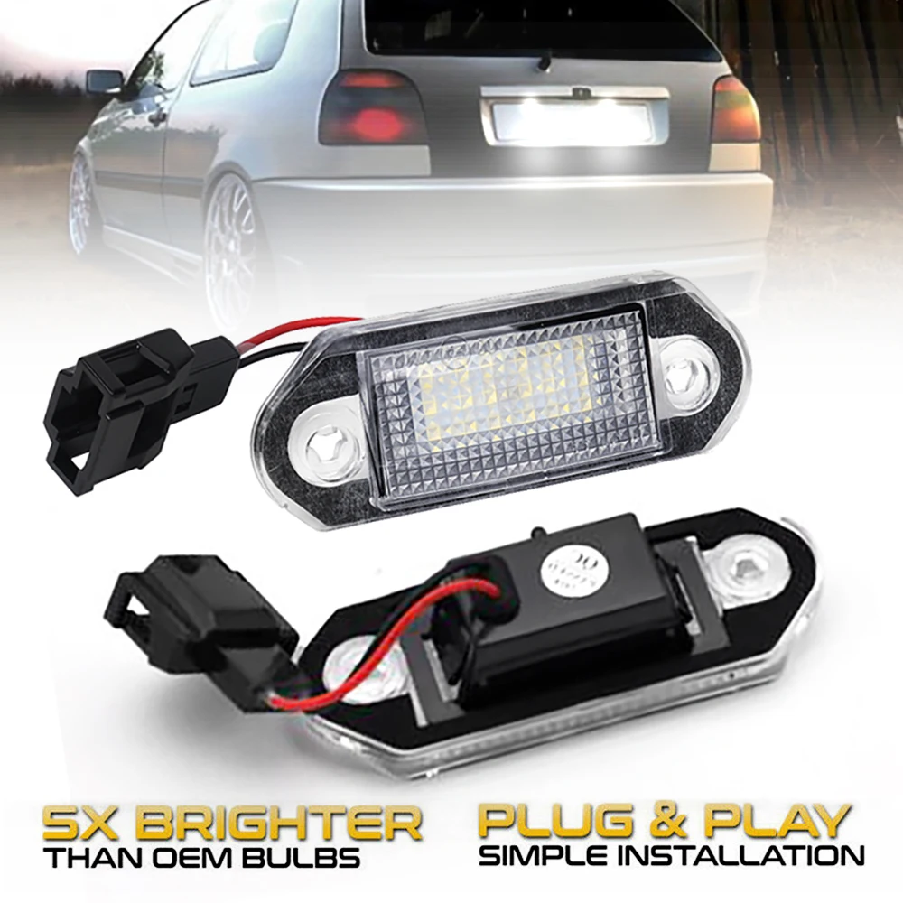 

2Pcs LED License Number Plate Light Lamp For VW Golf3 Variant Jetta MK3 Vento A3 Gol 2 3 G2 G3 Skoda Octavia I 1U OEM#1H5943119