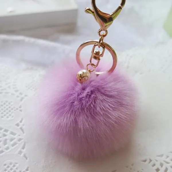 Новинка модный брелок для ключей Chaveiro с меховым помпоном из искусственного