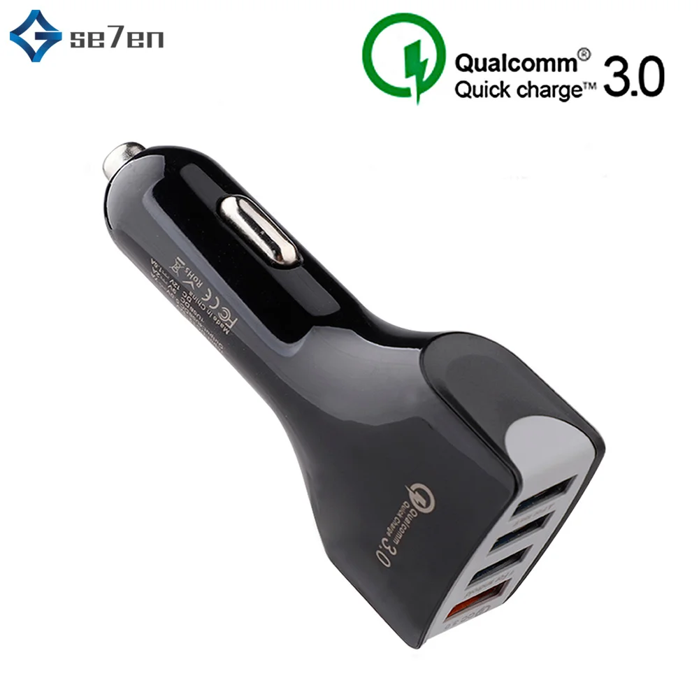 Новое автомобильное зарядное устройство QC 3 0 быстрое для автомобиля 4 порта