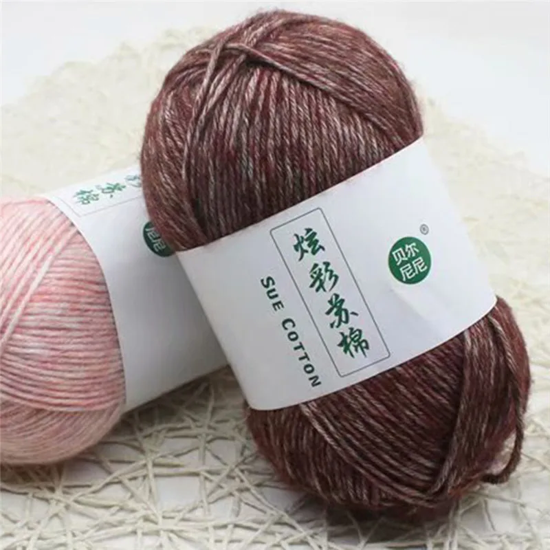 Цветная хлопчатобумажная замшевая пряжа для шарфов ручной работы с узелком