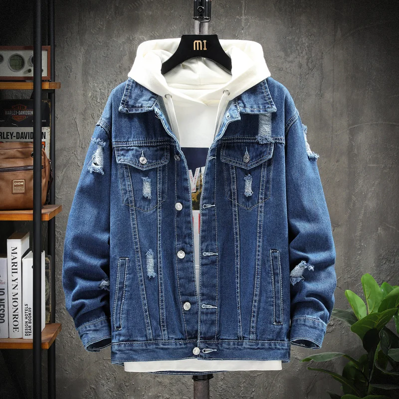 Новинка Осень-зима 2020 мужская куртка в стиле хип-хоп джинсовая модная