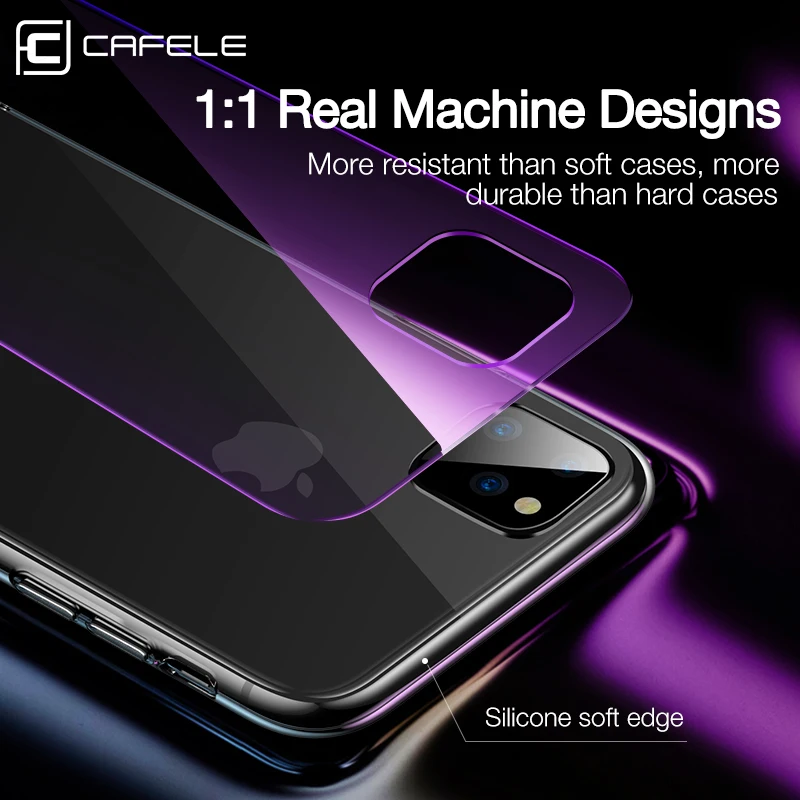Роскошный чехол Cafele из закаленного стекла для iPhone 11 Pro Max градиентный цветной