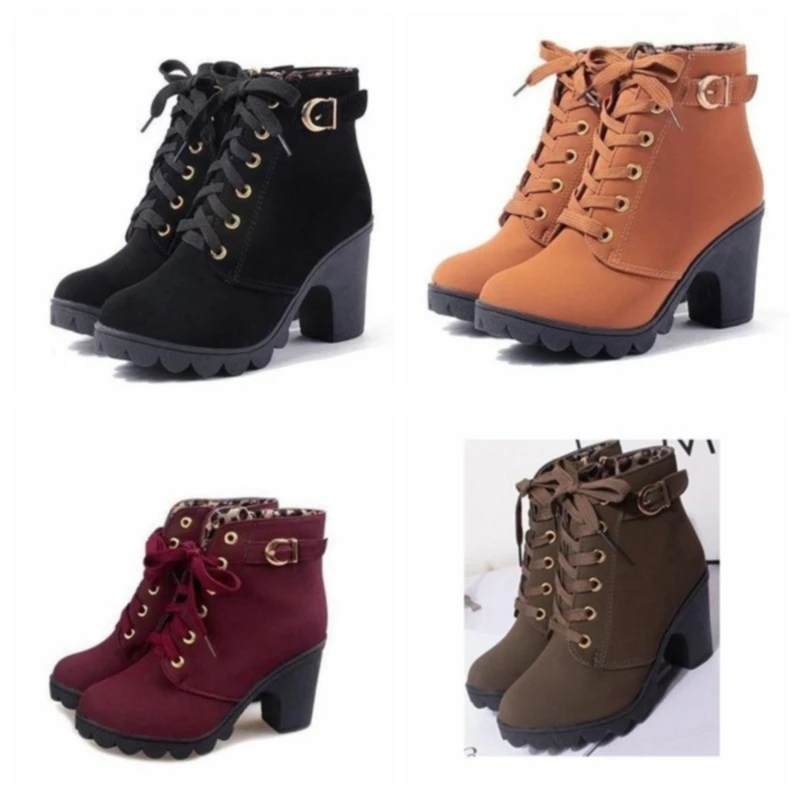 

Fashion Women Shoes Ladies Thick Fur Ankle Boots Autumn Winter Women High Heel Platform Rubber Shoes Snow Boots