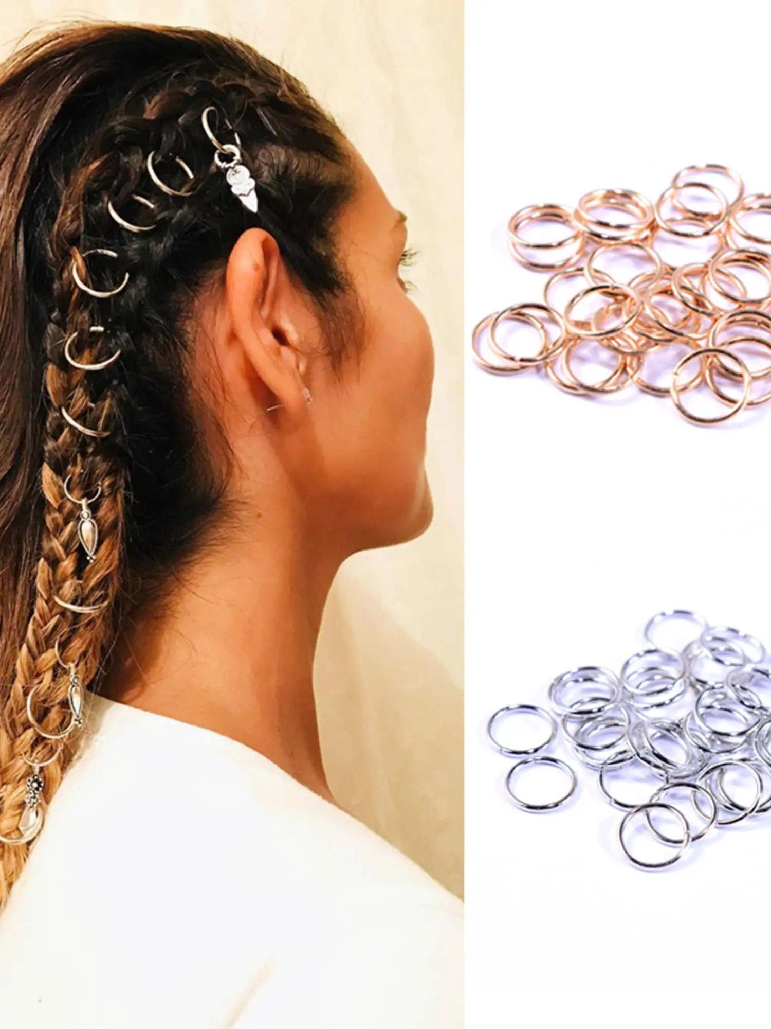 Style Different Starfish Shell Hair Rings Braid Hair Clips Cuffs Rings Jewelry Dreadlock Clasps Accessories for Girls Women 2021