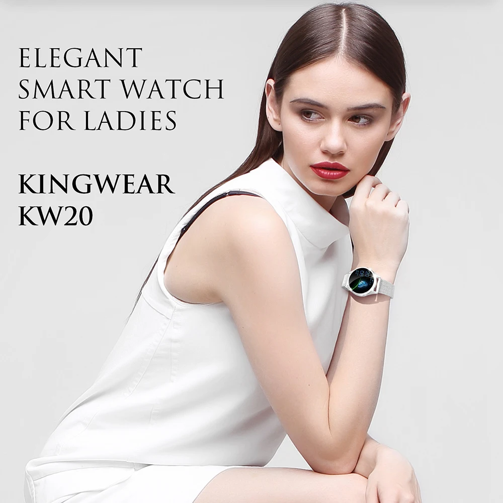 KINGWEAR KW20 Смарт-часы монитор сердечного ритма во время сна IP68 Водонепроницаемый фитнес-трекер шаги калорий смарт-часы женские стильные