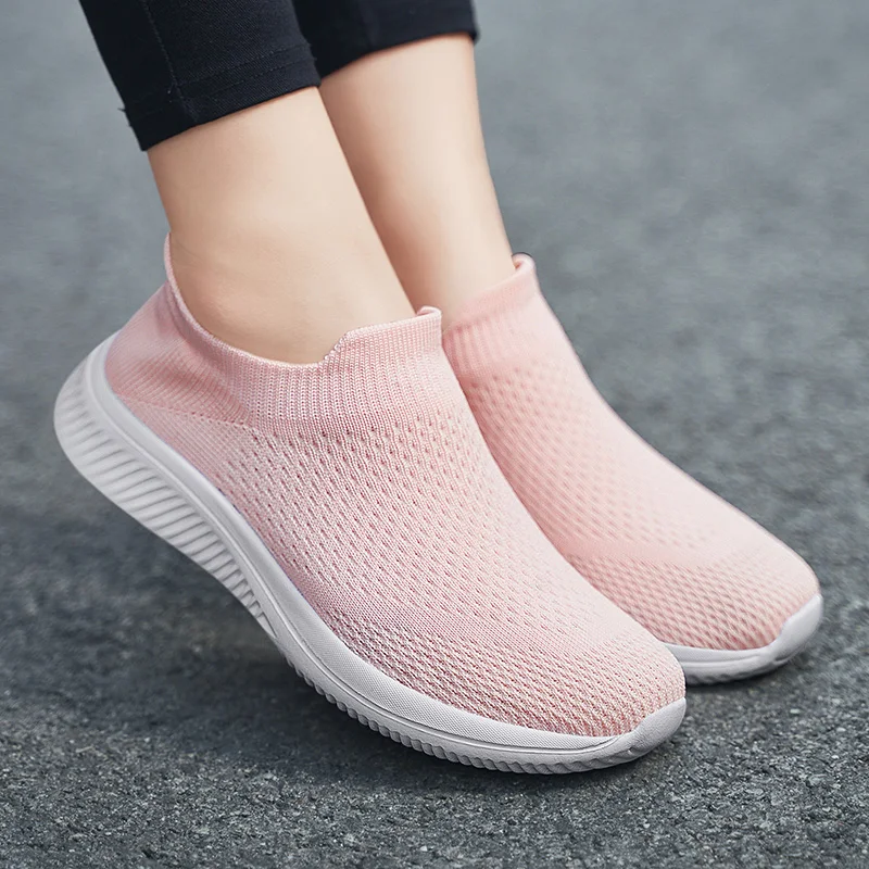 

Women Vulcanized Shoes High Quality Women Sneakers Slip On Flats Shoes Women Loafers Plus Size 42 Walking Flat