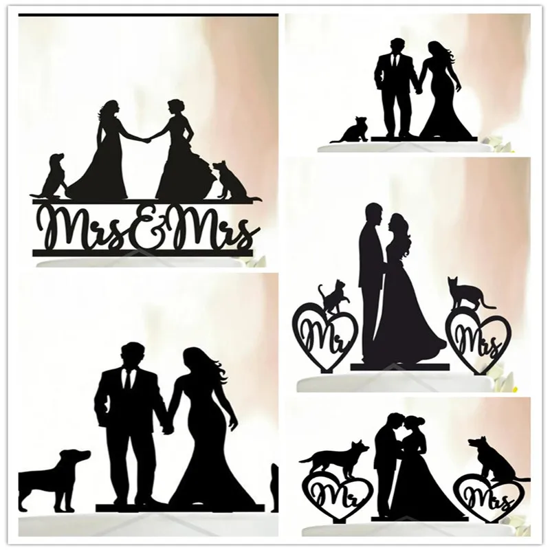 

Свадебный Топпер для торта для пары, топпер для торта с собаками, топпер для торта с котом для свадьбы, топпер для торта с собакой, топпер для ...