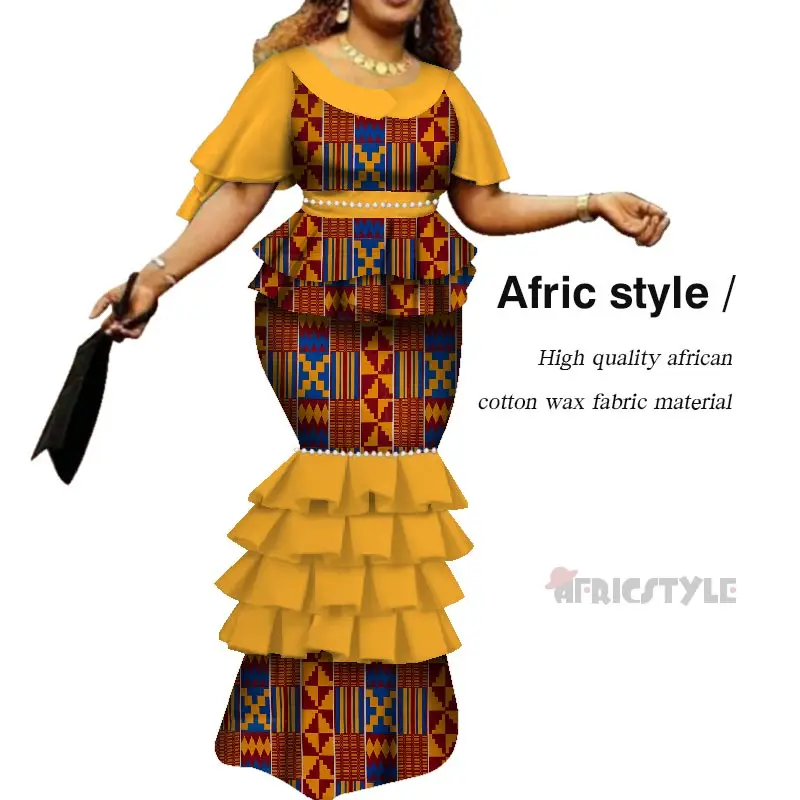 

Stock Size Low Price African Clothing for Women Dashiki Print Dress Maxi Dress Party Clothing L WY7115