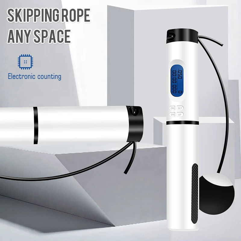 

Digital Counter Skip Rope Cordless Silicone Ball Adjustable Length Built-in Timer Calorie Counter Calorie Consumption