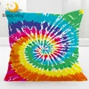 BlessLiving Tie Dye Pillow Covers Bohemian Hippie Cushion Cover Rainbow Tye Dye Decorative Throw Pillow Cases for Couch Sofa Bed 1