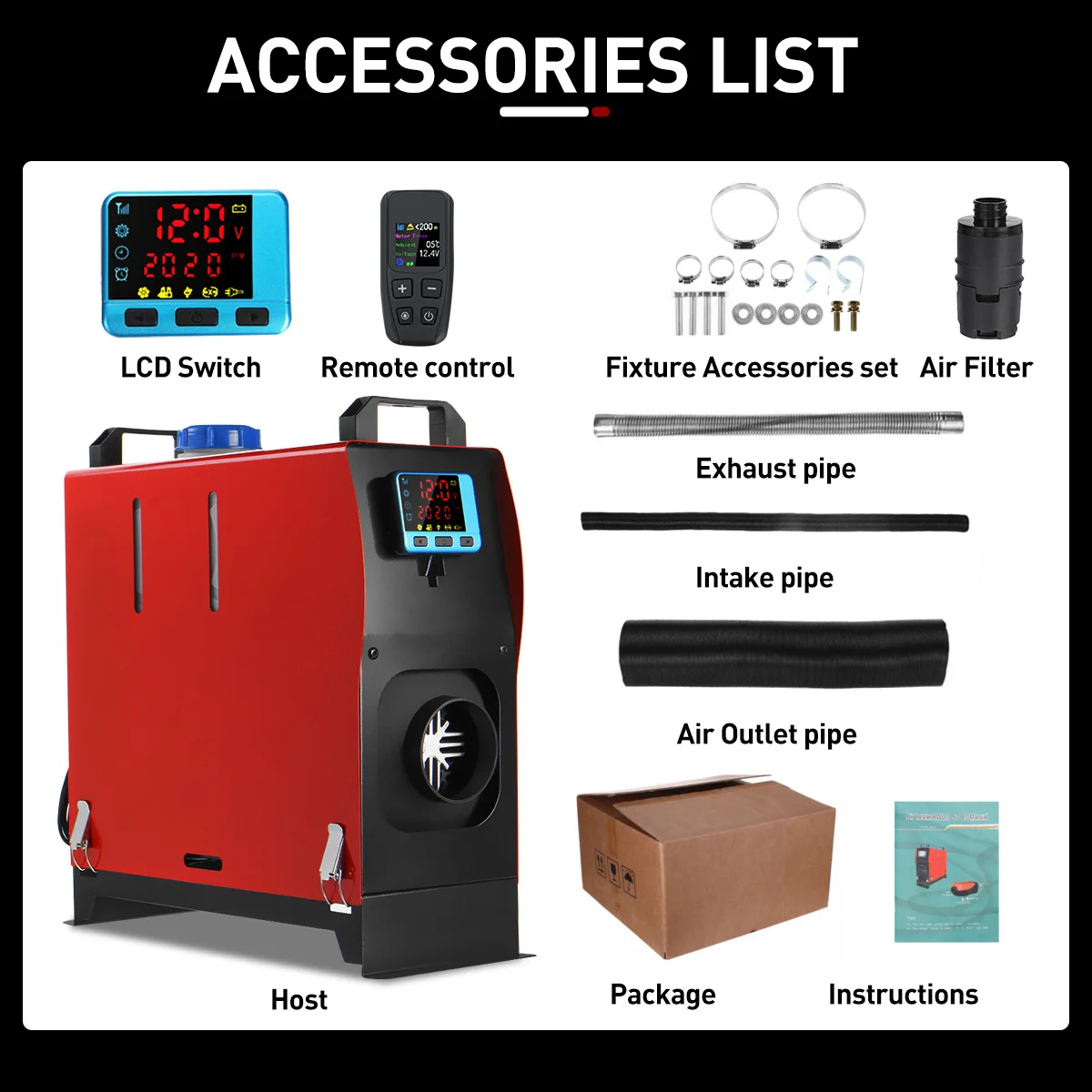 Все в одном 8000 Вт Воздушный дизельный Обогреватель 8 кВт 12 автомобильный