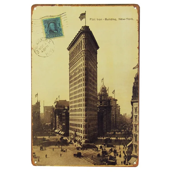 

Flatiron Building Poster Retro Metal Tin Sign
