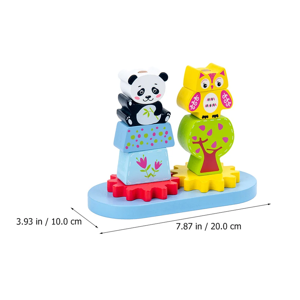 

1 Set Wooden Animal Stacking Game Educational Building Block Kids
