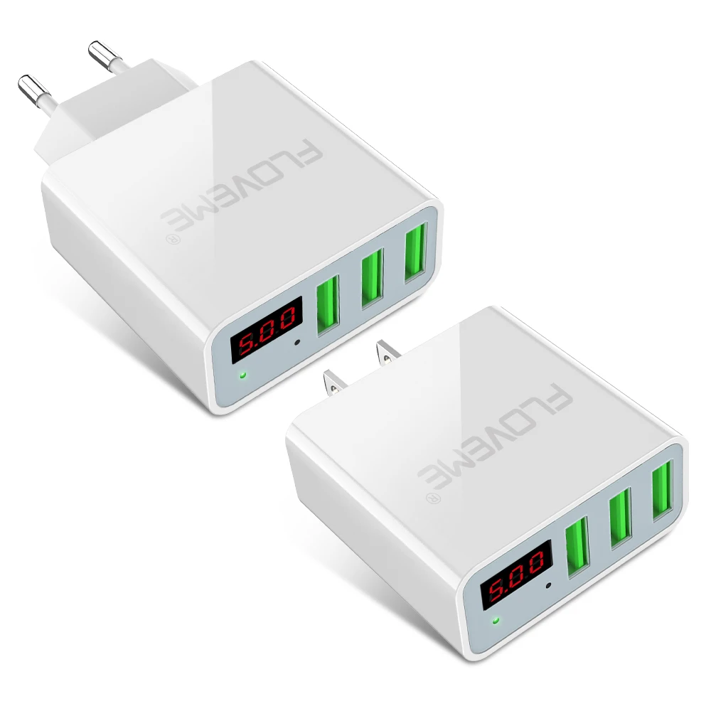 Зарядное устройство с 3 USB портами и цифровым дисплеем 5 В А|Зарядные устройства| |