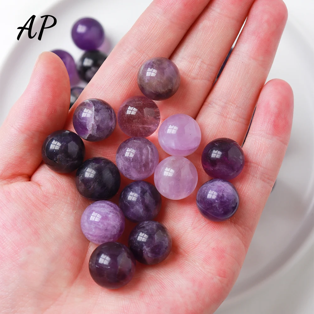 

1.5cm Natural Quartz Sphere Amethyst Energy Ball Purple Gem DIY Jewelry Aquarium Decoration 10pcs/bag