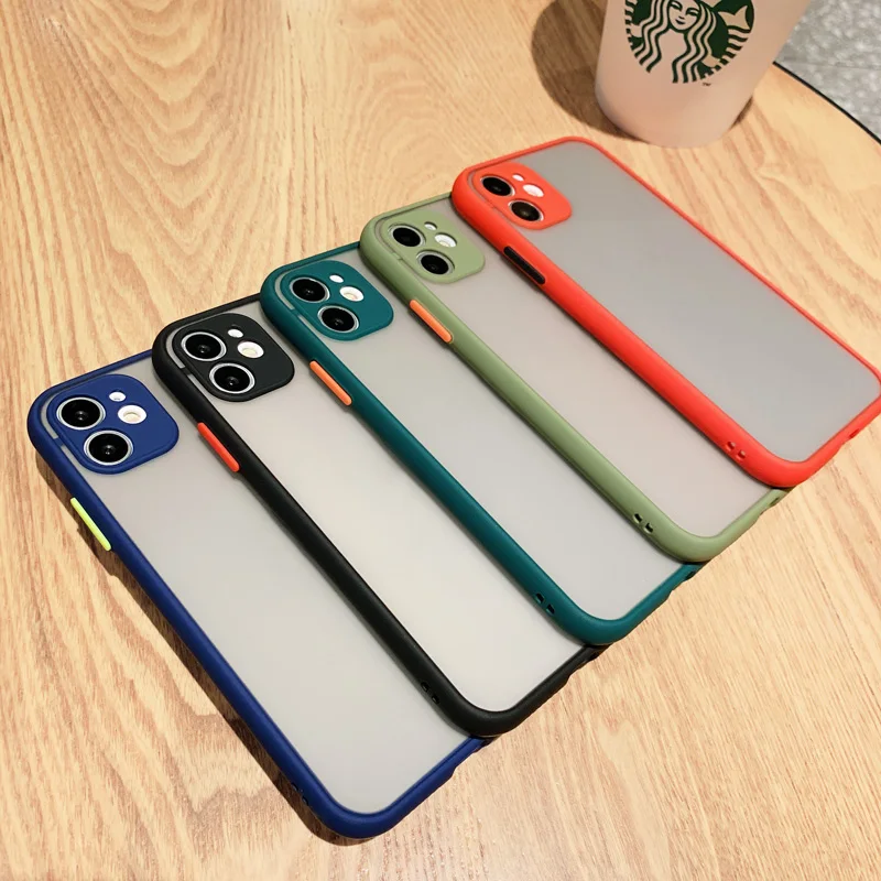 shockproof armor matte phone case for iphone 12 mini silicon protection simple candy color cover case for iphone 12mini 5 4 inch free global shipping