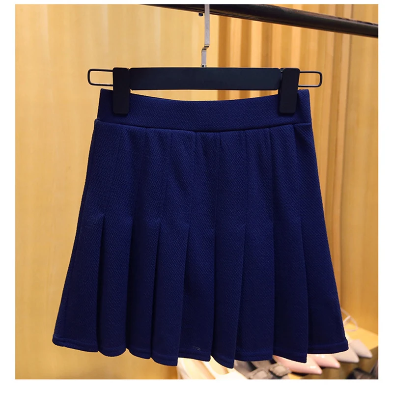 

Zoulv Plus Size Harajuku Kawaii Cute School Skirts Uniform High Waist Elastic Mini Linen Women Skirts A -Line Pleated Skirt