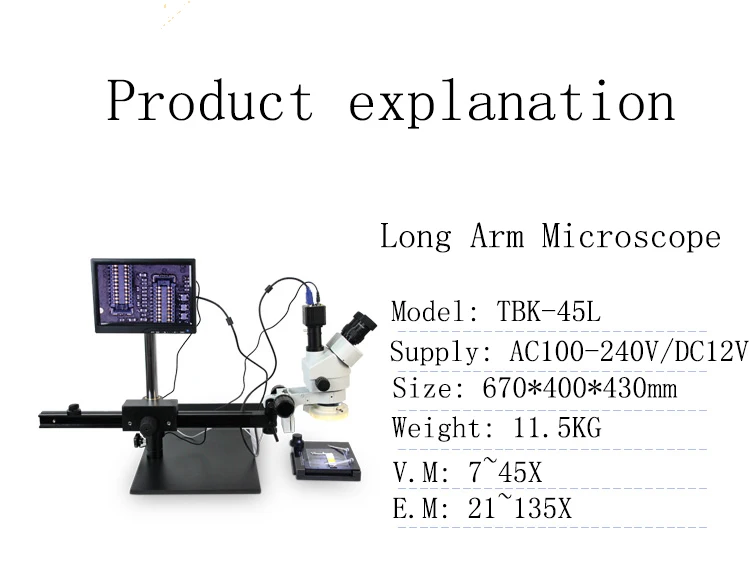 Микроскоп BGA Лучший Многофункциональный электронный цифровой дисплей с длинным
