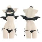 Японские Женские сексуальные костюмы дьявола для косплея, ажурный танк с крыльями в стиле панк, аниме, костюмы для Хэллоуина и вечеринки, искусственные