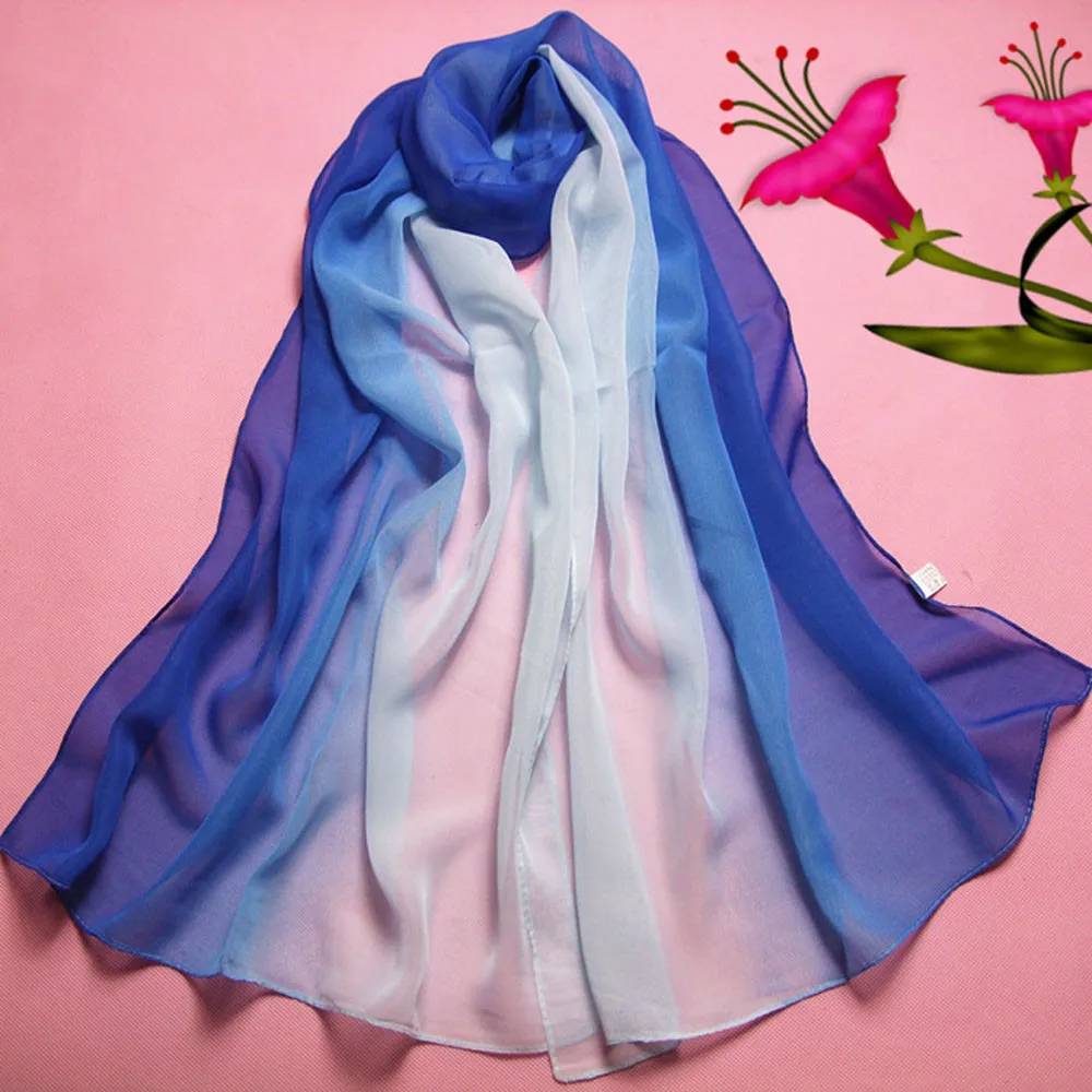 

Women Gradient Color Hijab Scarf Femme Musulman Soft Cotton Headscarf Islamic Hijab Chiffon Scarf Scarves Shawls L19822sgf