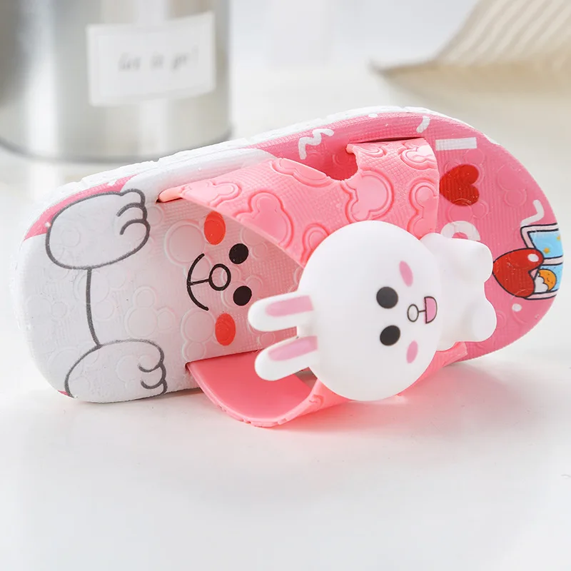 Модные милые детские тапочки для мальчиков и девочек с мультяшным медведем